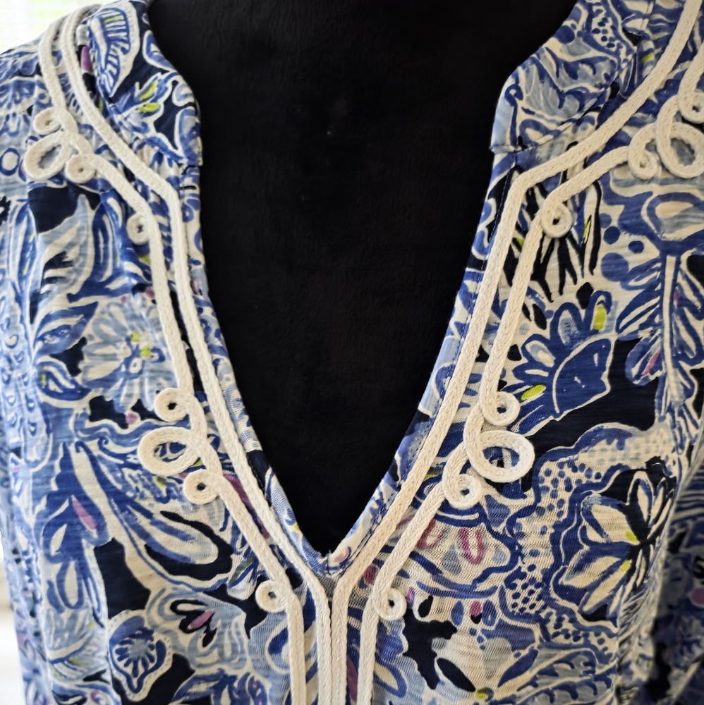 Lilly Pulitzer Navy and White Patterned Tunic